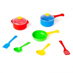 Zestaw naczyń kuchennych dla dzieci Party World – 9 elementów 22005 Wader